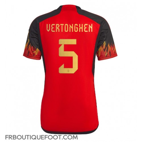 Maillot de foot Belgique Jan Vertonghen #5 Domicile vêtements Monde 2022 Manches Courtes
